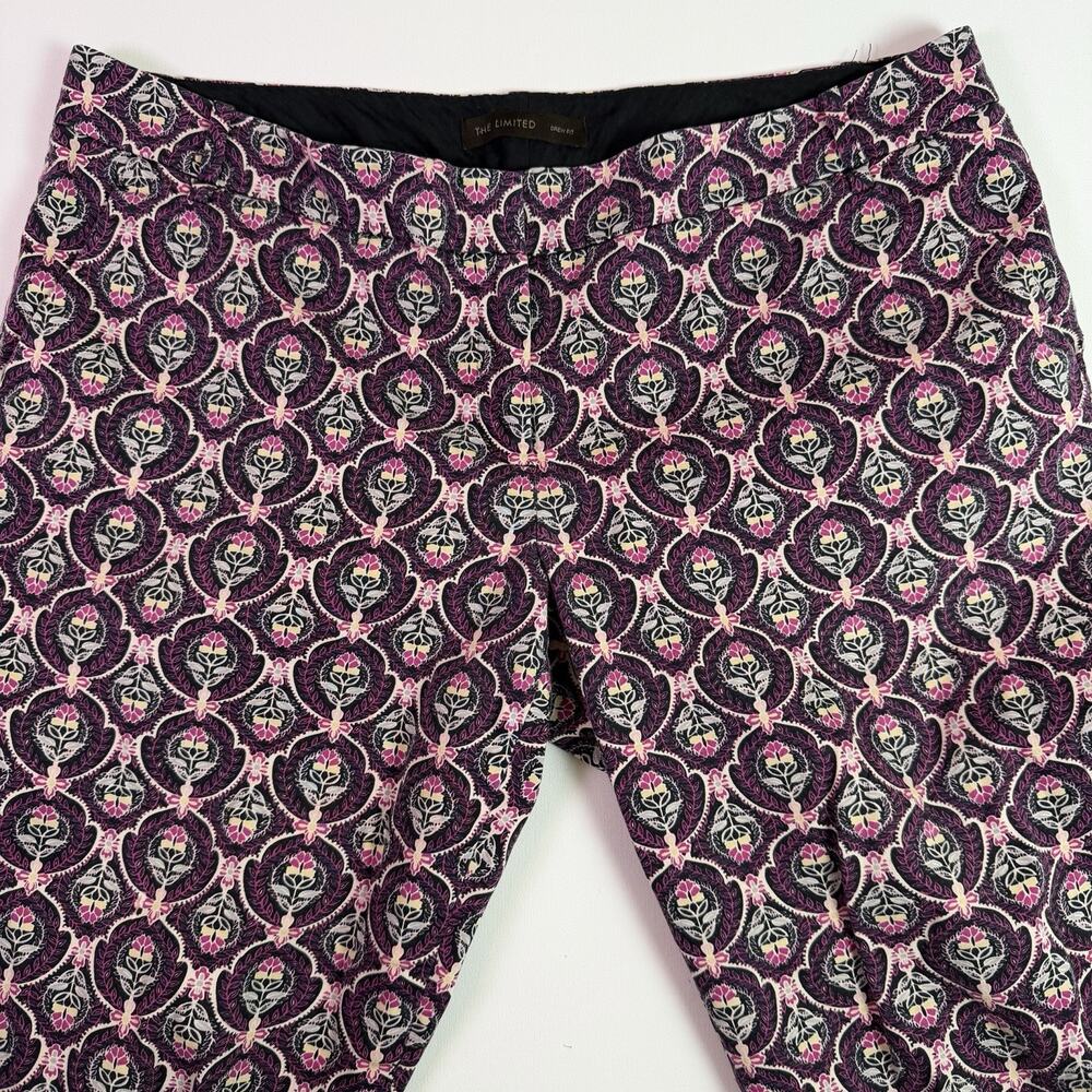 The Limited Drew Fit Bold Floral Cropped Pants Women's 14 Mod Artsy Work Career
